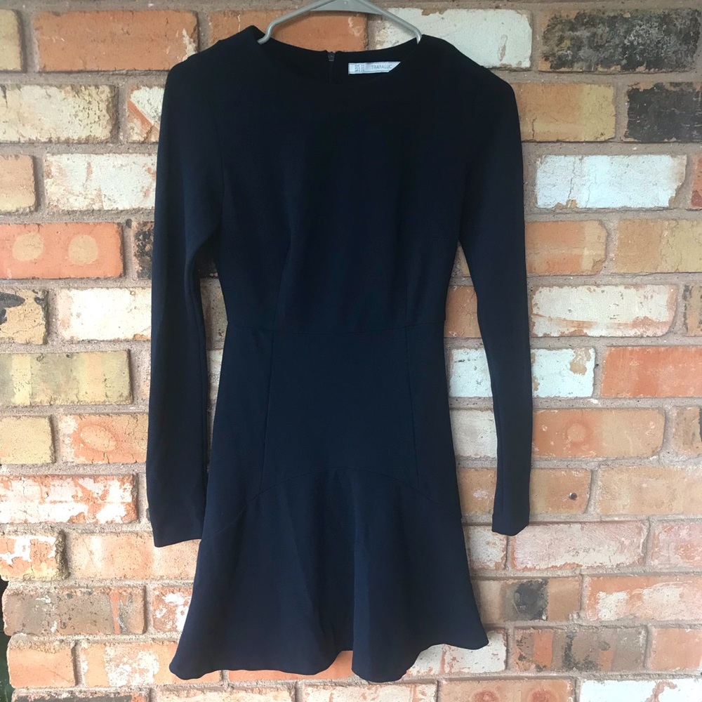 Zara Trafaluc Navy Long Sleeve Dress